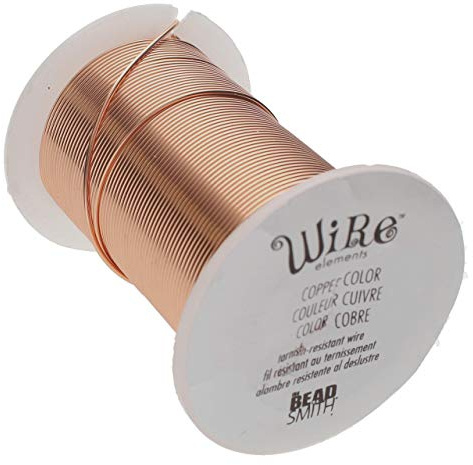 The Beadsmith Wire Elements 24-Gauge Lacquered Tarnish-Resistant Copper Wire for Jewelry Making, 30 Yard, 27.43 Meter Spool (Copper Color)