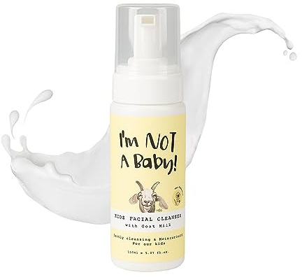 I’M NOT A Baby Goat Milk Kids Facial Cleanser l Dermatologist Tested l Allergen-Free l PETA Free l Gentle for Kids Sensitive Skin l Goat Milk l Kids Facial Cleanser l 5.07 Fl Oz