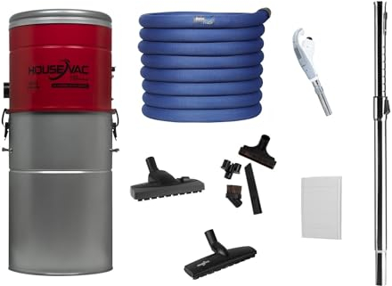 HouseVac HV755ST Zentralstaubsauger Set mit Retraflex 2; Zubehör Kit, Hybrid Filter System Leistungsstarkes Vakuumsystem 1700 W Hohe Saugkraft Leise Kompaktes Design mit Zubehör (15.2m)