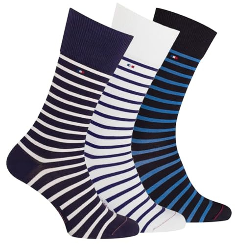 Labonal. Chaussette. Marinière LOTx3, Coton. Marine/Bleu/Blanc. 42/43 FABRIQUE EN FRANCE
