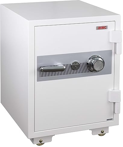 Tresor HWC-L48, feuerfest (60min) Safe Geldschrank Doppelbolzenverriegelung, 84kg Metall 68x48x47cm 48L - weiß