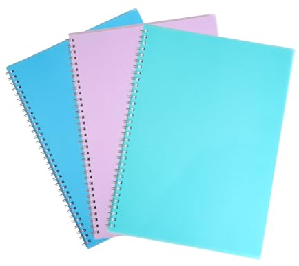 Irmanas Spiral Notepad, A4 College Pads Ruled, Small College School Supplies, Pocket Notebook for Work, Aesthetic Gift, Office Supplies for Teens, Girls and Boys, Pack of 3
