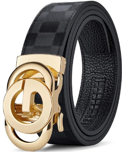 VANNANBA GUCCI Mens Ratchet Belts Genuine Leather Designer Belt with Automatic Buckle Alloy