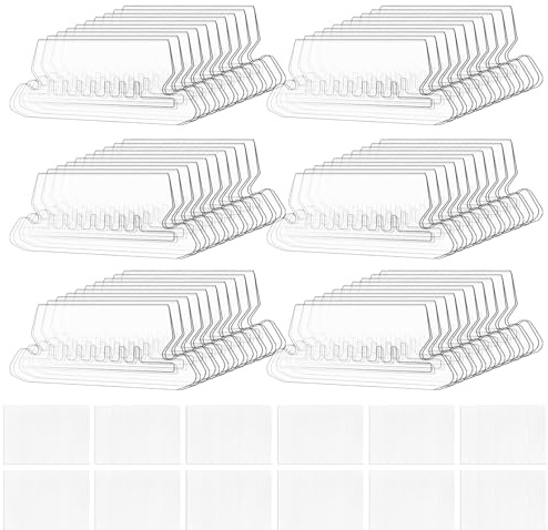File Folder Tabs, 60+60 Sets Clear Hanging File Folder Tabs with Inserts for Hanging Folders, 3 1/2 Inch Plastic Hanging File Tabs for Quick Identification