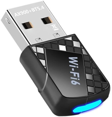 Lbvzxkad Adaptador AX900 USB WiFi 6 Bluetooth 5.4 2 en 1 Dongle Receptor Inalámbrico de Red de Banda Dual de 2,4 G y 5 GHz Controlador Gratuito para W10/11