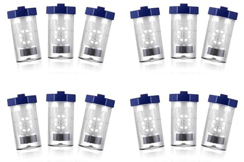 Hlxnyami 12 Pieces Hydrogen Peroxide Contact Lens Case Cleaner, Eye Scleral Contact Lens Stiff Clip Washer Machine, Portable