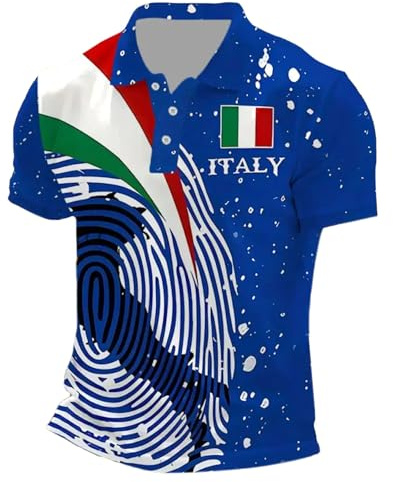 CEWIFO Maglie Personalizzate Fronte Retro L' Speciale di Magliette Allattamento Manica Corta T-Shirt da Uomo Slim Fit Collo Maniche Corte Lavoro Camicie Eleganti Particolari