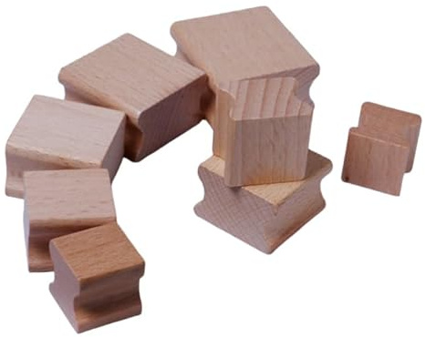 Orivin Confezione da 10 supporti per timbri in gomma di legno grezzi 30x30 mm - Blocchi di legno duro per la creazione di timbri fai da te (marrone)