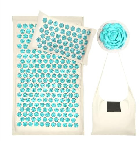 NEWFUN Tapis d Acupression,Coussin ergonomique, soulage la pression. Fabriqué à partir de fibres naturelles pures, favorise la circulation sanguine, respectueux de l'environnement