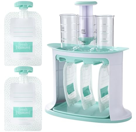 Eoixuqba Preparatore Alimentare per Bambini - Riutilizzabile Preparatore Di Purè Con Sacca Spremibile,Portatile Spremitore Per Alimenti Per Casa Preparazione Pasti Asilo Viaggio Campeggio Picnic