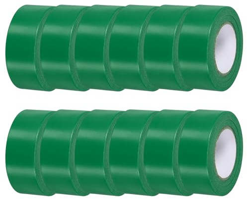 QUARKZMAN Nastro Segnaletico, 12 Pezzi Nastro Plastico Non Adesivo Neon Per Marcatura Aree Pericolose Limiti Caccia Alberi Nastro Segnaletico 1 Pollice x 98 Piedi Verde Scuro