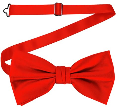 Trimming Shop Men's Adjustable Pre-Tied Bow Tie, Solid Colour | Plain Satin Polyester Neckwear For Men, Women & Kids, Formal Events, Business Parties, Cosplay & Fashion Accessories
