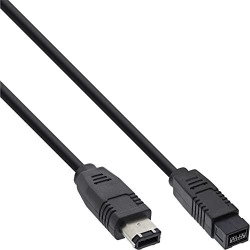 InLine 36905 Firewire-kabel, IEEE1394 6-polkontakt till 9 polkontakter, svart, 5 m
