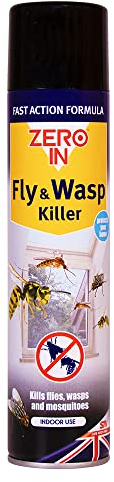 Zero in Fly and Wasp Killer - 300 ml Aerosol, Controls Flying Insects and Bugs in The Home, Ready-To-Use, Fast Action Formula, Instand Knockdown of Flies, Waps and Other Flying Insects