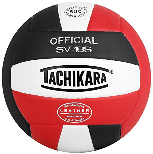 Tachikara SV18S Composite Leather Volleyball, Red/White/Black