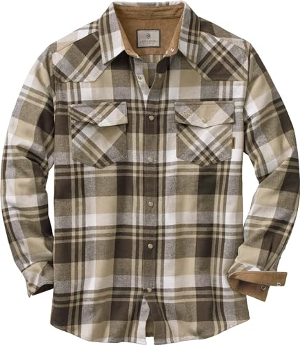 Legendary Whitetails Camicia da Uomo in Flanella Stile Western, con Bottoni
