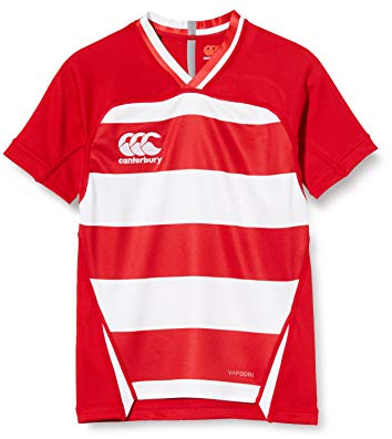 Canterbury Vapodri Evader - Camiseta de Rugby para niño, Niños, Camiseta de Rugby., QA004230468, Bandera de Color Rojo., 34