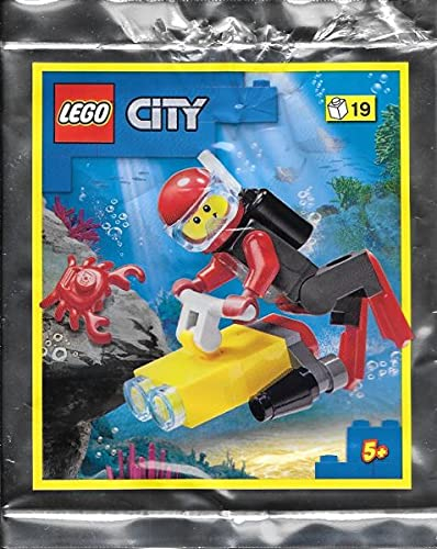 Blue Ocean Lego City Diver + Crab Krabbe Minifigur Folienpaket Set 952107