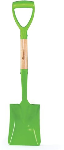 Bigjigs Toys Short Handled Garden Shovel | Outdoor Kids Gardening Tool with Wooden Hand Grip | Small Digging & Planting Accessories | Spade for Snow & Beach | Toddler Gift for 3+ Year Old Children
