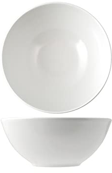 H&H 6629042 Insalatiera Denver, Stoneware, Bianco, 22 cm
