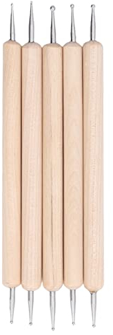 DEWIN 5 Piezas Herramienta de sangría para Dibujo, Doble Extremo Rastreo Punteado Stylus Rotuladores de Hendidura de Acero Inoxidable de Haya para Pintar Grabado