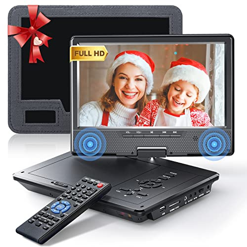 Arafuna 12.5 Portable DVD Player for Car, 10.5 HD Swivel Screen with Car Headrest Holder, 5-Hour Rechargeable, Support USB/SD/Sync TV, Regions Free, Last Memory