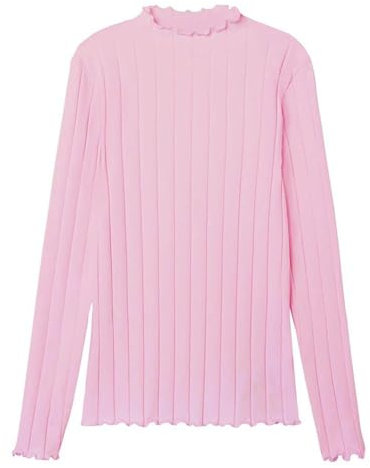 NAME IT Mädchen Nkfnoline Ls Slim Top Noos LangarmShirt, Parfait Pink, 122-128