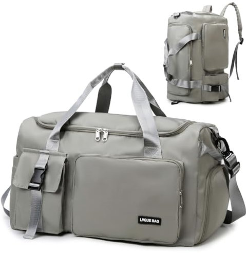 Suweir Sporttasche Damen Herren 42L Reisetasche mit Schuhfach Nassfach Wasserdicht Trainingstasche Travel Duffle Bag mit Rucksack Weekender Schwimmtasche Fitnesstasche für Reisen,Sport, Fitness