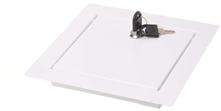 Aqbau® Revisionslock torr konstruktion 50 x 50 cm inspektionsdörr med lås, revision underhållsdörr, underhållsdörr, serviceklaff, underhållsflik torr metall vit