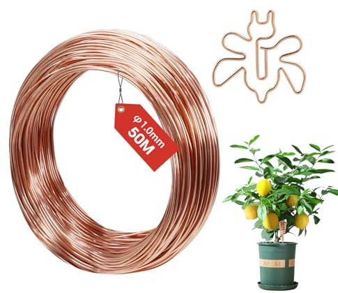 FIFIBANG Fil de Cuivre Émaillé 1.0mmX 50M, T2 Fil de Cuivre Nu, Fil de cuivre isolé Pur pour Soudure, Appareil, Artisanat DIY, Solénoïde