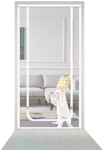 Fly Screens for Doors, Custom Size Insect Protection for Window Balcony Bedroom, Removable Door Screens Nets Fly Curtain, Insect Mesh for Keeps Bugs Out (W*H:90 * 210cm,Position 2)