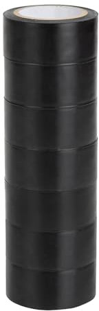 Cinta Aislante 25mm x 10 m PVC Negro Cintas Eléctrico Impermeable Autoadhesiva para Reparar tuberías de Emergencia Fugas de Manguera de Agua Cables Eléctricos 7 Rollos
