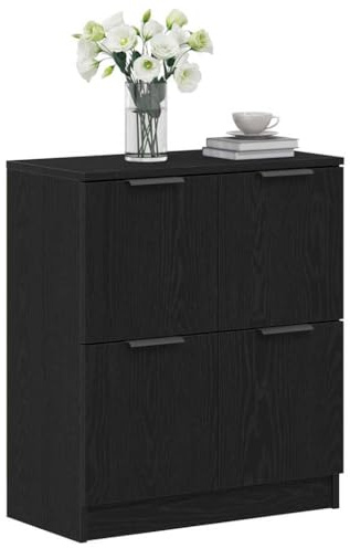 vidaXL Buffet Chêne Noir 60 x 30 x 70 cm Bois d'ingénierie, Buffet rectangulaire Moderne, unité de Rangement Robuste pour Salon, Meuble en Bois avec Design épuré