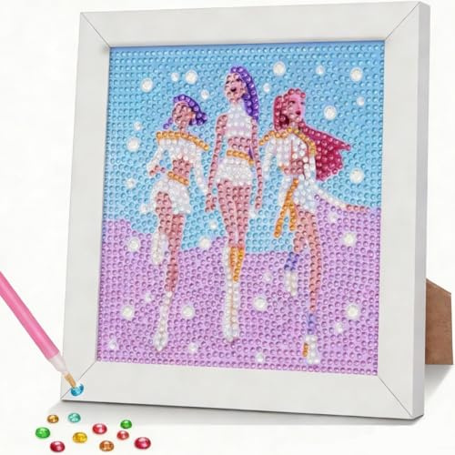 HecticCore Pittura Diamante Kpop 5D con Cornice –demon Diamond Painting Kit Completo per Bambina e Adulti, Mosaico con Strass DIY, Decorazione Casa e Parete Regalo, Arts & Crafts Creativo 15x15 cm