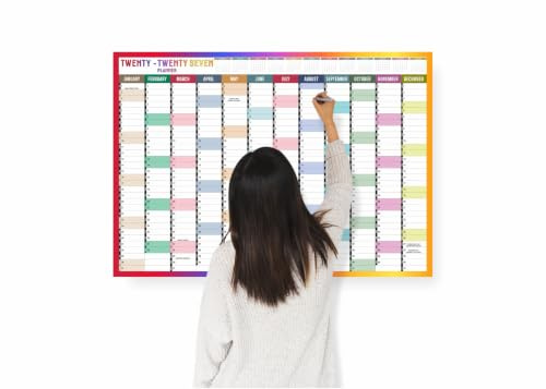 2027 Year Wall Planner A1 Uk Wall Calendar Yearly Planner Large Jan To Dec Full Year Planning Chart Student Family Home School Office Work Study Annual Poster Multi 59.5 x 84.1Cm (A1, 2027)