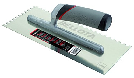 Bellota 5874-10 BIM INOX Glättekelle Aufziehplatte, Edelstahl, offener Griff, gezahnt, 10 mm