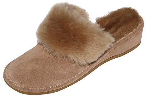 Hollert Leather Lammfell Hausschuhe MAROKKO Premium Damen Fellschuhe aus 100% Merino Schaffell Größe EUR 40, Farbe Beige
