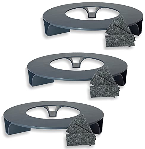 terraced® - 3er Set - Untersetzer Blumentopf inkl. Filzgleiter – Recycling Material - Made in Germany - Parent (Anthrazit)