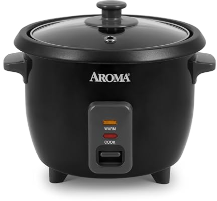 Aroma Housewares 1.5Qt. Rice & Grain Cooker (ARC-363NGB),Black,6-Cup Cooked / 3-Cup Uncooked