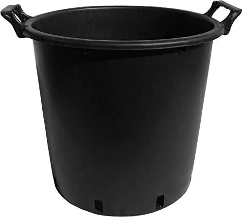 OptiProducts 35 Litre Heavy Duty Large Plastic Plant Pots Planter with Handles Indoor Outdoor Garden Tree Planters Container