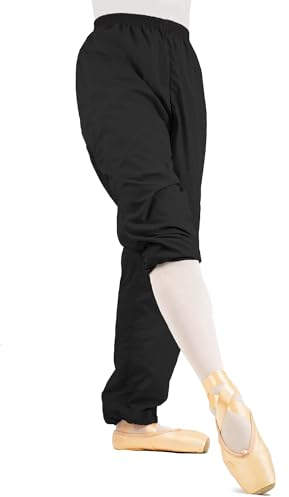 s.lemon Ballett Wärme Hosen,Damen Lang Ripstop Hose Wärmehose für Tanz Schwarz S