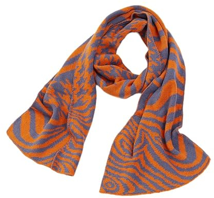 REPALY Schal Damen 1 Winter Midi Warmer Schal Herbst Winter Leopardenmuster Verdickter Strickschal Orange