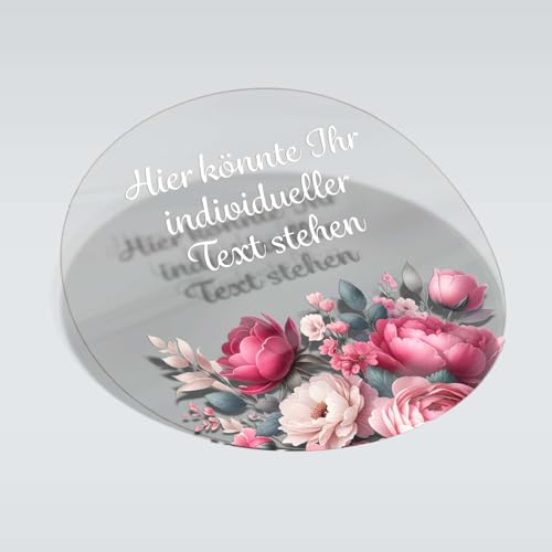 FOTOFOL transparente Aufkleber - Personalisierte Aufkleber mit Wunschtext - 4,5 cm Runde Aufkleber Etiketten für Geschenk, Hochzeit, Taufe, Produkt, Geburtstag (Style 3)