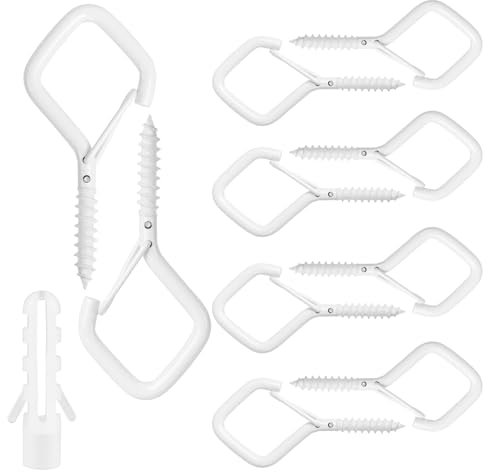 Gancio Da Muro, Soffitto, Vite, Occhielli, Gancetti, Bianco 10 Pezzi