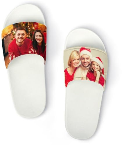 LLLGSH Personalisierte Badeschuhe - Benutzerdefinierte Hausschuhe - mit eigenem Bild, Logo oder Text - Badelatschen Damen/Herren Personalisiert - Geschenk zum Geburtstag, Weihnachten, für Unisex