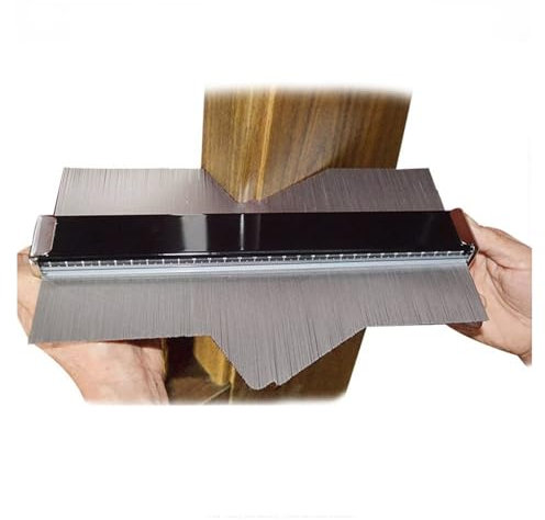 Duplicador de contornos de forma metálica con borde ajustado calibre de perfil de acero inoxidable marcado de madera calibre de contorno para artesanos bricolaje construcción de alfombras