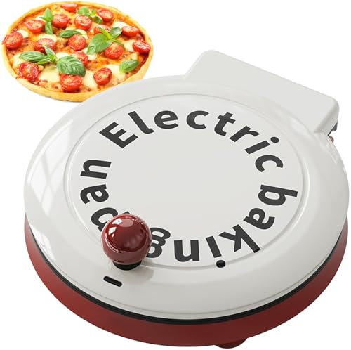 23 Cm/9in Elektrisk Pizzatillverkare, Bärbar Ugn, 1000W Hög Effekt, 2,5-3,5 Cm Upphängningsavstånd, Non-stick-beläggning, Dubbelsidig Uppvärmning, En-knappomkopplare, Lämplig För Pannkakor