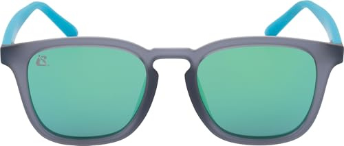 CRESSI Riviera Sunglasses Grey/Mirrored Lens Green - Gafas de Sol Deportivas Polarizadas Hombre y Mujer, para uso en Mar, Náutica y Pesca, Montura TR90 Gris, Lentes TAC Verde Espejo