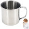 Taza de café de acero inoxidable, taza de acero inoxidable de 250 ml con asa, tazas de café de metal para acampar Cazas de regalo de la escuela de la oficina de carreras para caminar