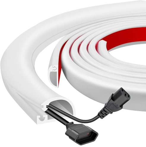Canaletas para Cables Adhesivo Canal de Cable Flexible Semicirculares Apertura Lateral para Fácil Acceso Se USA en Pared y Suelo Material Flexible e Inodoro
